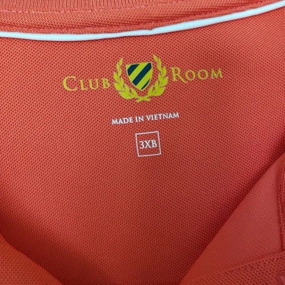 Club Room Men's Polo Shirt  Orange With Navy Blue Trim and 1 Black Polo - Picture 6 of 6
